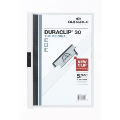 Image de Durable 222702 Duraclip 30 Sachet de 5 Chemise Présentation à Clip Blanc