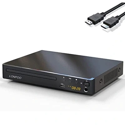 Image de LP 099 Compact Lecteurs DVD pour TV Lecteur CD acec Port HDMI/RCA, Entrée USB, MIC Sortie, Multi région 1 6 (câble HDMI &amp; RCA Inclus)