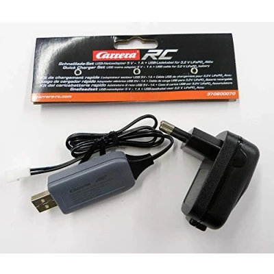 Image de Carrera Kit Rapide Chargeur GS+ câble USB 5 V 1 A pour Batterie LifePo4 3,2 Set de Charge, 370600070, Multicolore