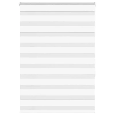 Image de vidaXL store zèbre blanc 110x150 cm largeur du tissu 105,9cm polyester, à enrouleur zébré, zébré pour fenêtre, 4014757