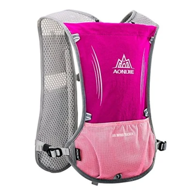 Image de AONIJIE 5L Sac à Dos d&#039;Hydratation de Sport vélo pour Cyclisme/ Excursion/ Course avec Porte Bouteille d&#039;eau 1,5 L (Rose Vif)