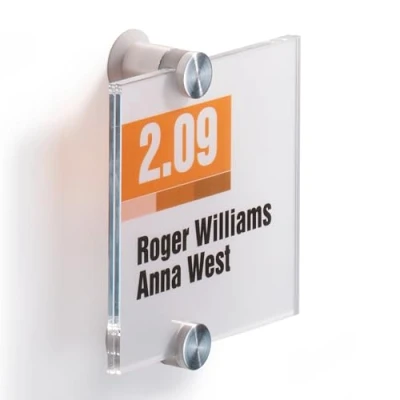 Image de Durable 482019 Plaque de porte en cristal, 105 x mm, avec insert feuille imprimable, transparent