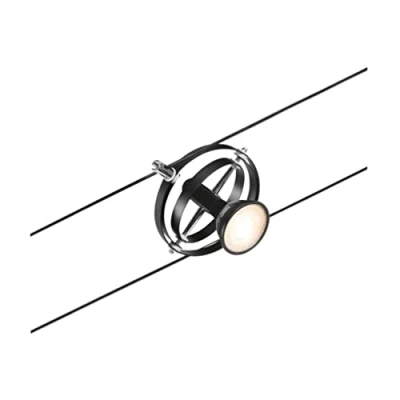 Image de Paulmann 94441 CorDuo Système de Câbles Spot Cardan DC Individuel 10 watts max, Éclairage Extensible Noir Mat Matière Plastique GU5,3 sans Ampoules