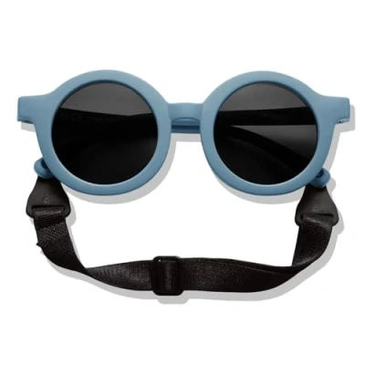 Image de BABYMOCS Lunettes de soleil rondes pour bébé 0 à 1,5 ans Protection UV 100 % Flexibles Sans BPA non toxiques avec bande Design suédois
