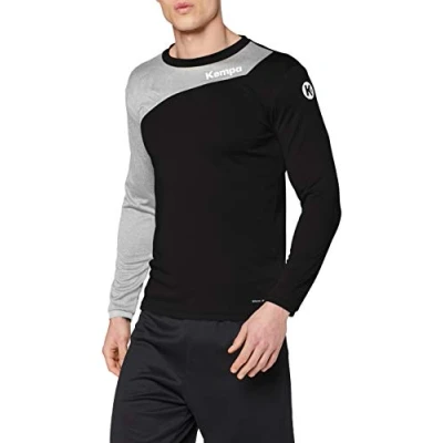 Image de Kempa Core 2.0 Longsleeve Homme, Noir/Gris Foncé Mélange, FR : 3XL (Taille Fabricant 3XL)