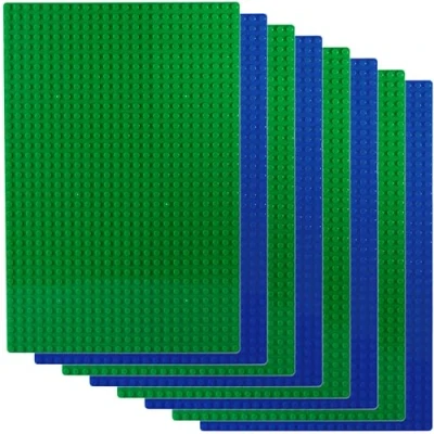 Image de Apostrophe Games Classiques Plaques de Base Blocs Construction Compatibles avec Toutes Les Grandes Marques (4X Vert et 4X Bleu Rectangle)