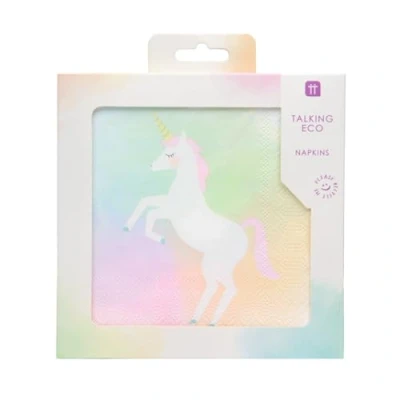 Image de Talking Tables Lot de 20 table licorne fournitures fête pour enfants Vaisselle Pastel, Serviettes Recyclables et Jetables Anniversaire Filles, arc en ciel