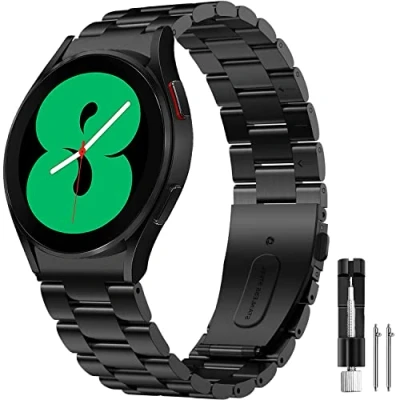 Image de Issinlky No Gap Bracelet pour Samsung Galaxy Watch 7, Métal 7/FE/6/5/4 40mm 44mm/Watch 6 Classic 43mm 47mm/Watch 5 Pro 45mm/Watch 4 42mm 46mm