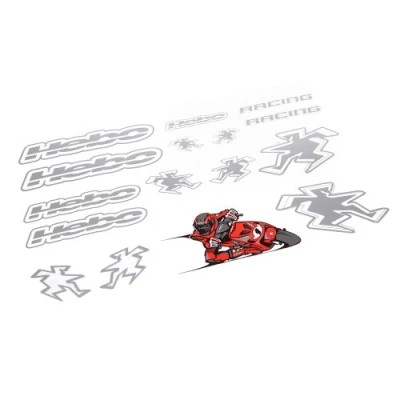 Image de HEBO Racing Autocollants de 2, Silver, 500 x 350 mm