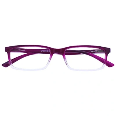 Image de OPULIZE See Lunettes Anti Lumière Bleue Monture Étroite Charnières à Ressort Améliore le Sommeil Jeux Ordinateur Violet Hommes Femmes B9 5