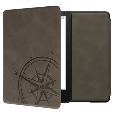 Image de kwmobile Etui Compatible avec Kindle Paperwhite 11e génération Étui à Rabat magnétique Tablette eReader Similicuir pour Gris