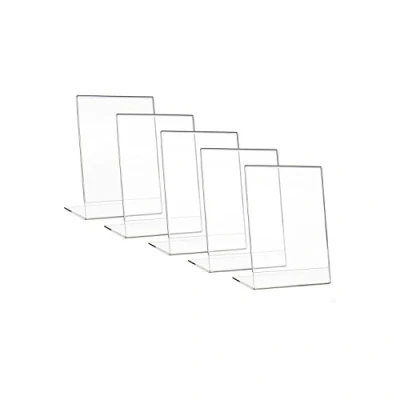 Image de HMF 46930 Présentoir de Table Acrylique incliné 5 Pièces DIN A6 Format Portrait Transparent