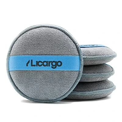 Image de LICARGO® 4X Éponges à Polir Applicateurs en Microfibres pour Répartir Uniformément Les Produits De Polissage, Cire et d&#039;entretien
