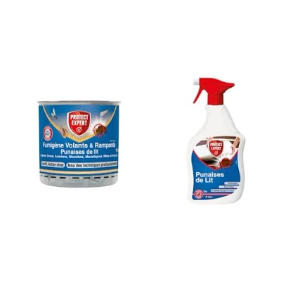 Image de PROTECT EXPERT Pack Anti Punaise de Lit Spray Prêt à l&#039;emploi 1L + Fumigène Action Longue Durée sans Odeurs Efficacité Radicale KITPDL