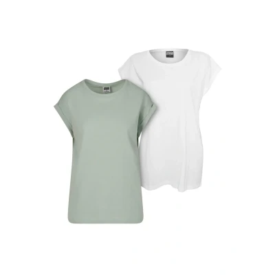 Image de Urban Classics Extended Shoulder 2PACK Tshirt basique, Femme, Taille: XS, Frostmint white