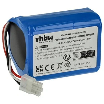Image de vhbw 1x Batterie Compatible avec Miele Scout RX3, RX2 Robot électroménager (6700mAh, 14,8V, Li ION, sans boîtier)
