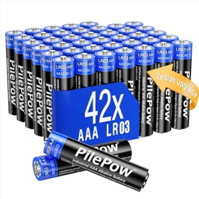 Image de Lot de 42, Piles AAA alcalines, LR03 1.5V, [Version Upgrade] jetables performant pour Jouet, Réveil, Télécommande Portable et d&#039;autres Dispositifs Quotidiens