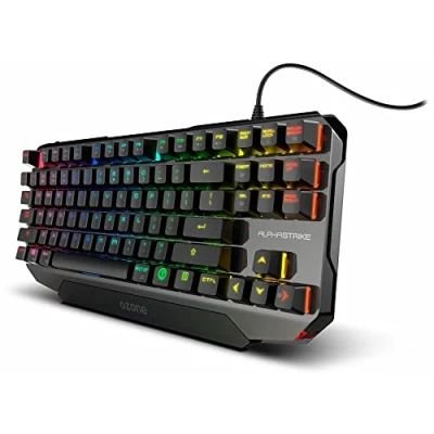 Image de OZONE Clavier Gaming ALPHA STRIKE OZALPHASTRIKESP mécanique, Switches Outemu Rouge, Rétroéclairage Led RGB, Silencieux, Numérique, Disposition Espagnole, Noir