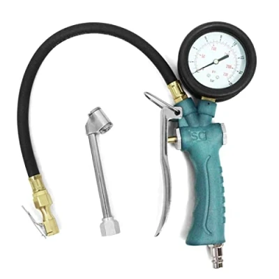 Image de ZHONG AN Gonfleur de pneus à air comprimé calibré, avec manomètre Rotatif 360 (0 16 Bar), pour Moto Voiture