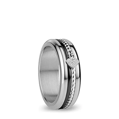 Image de BERING Combinaison de Bagues Échangeables pour Femme en Argent et Noir avec le Système Unique Twist &amp; Change, Rhine