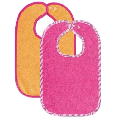Image de Lot de 2 bavoirs pour bébé/enfants Bavoir avec bouton pression/Taille réglable/Extra Large/Très absorbant/certifié Öko Tex/100% coton