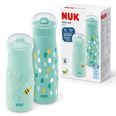 Image de NUK Ensemble Mini Me Sip à partir de 9 mois (300 ml), avec rabat 12 (450 ouverture pour boire stable et étanche, incassable, menthe