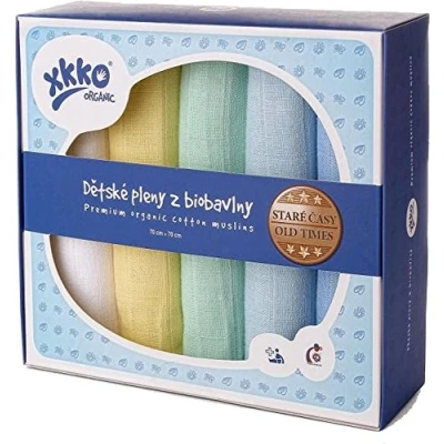 Image de XKKO langes mousseline COTON BIO Lot de 5 pastels Boy 70 x cm