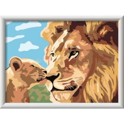 Image de Ravensburger CreArt 23995 Peinture par numéros Lion avec bébé A partir de 9 Ans,