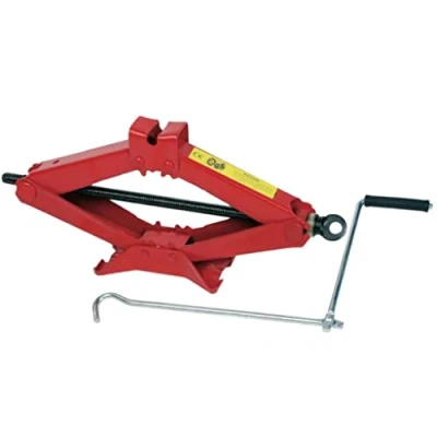 Image de Cric en ciseaux MANNESMANN 1,5 T Dimensions 41 x 10 9,5 cm Charge maximale 1500 kg Couleur Rouge
