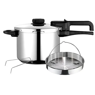 Image de Fagor Double Xpress Autocuiseur à pression 6 litres, Induction, Express Super rapide, acier inoxydable 18/10, tout type de cuisines, fond thermodiffuseur, régulateur pression, 5 systèmes sécurité, avec panier