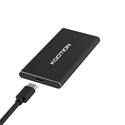 Image de KOOTION Disque Dur Externe 500 Go SSD Ultra Mince Jusqu’à 550 Mo/s en Lecture USB 3.1 Type C Solid State Drive avec 2*câbles Portable pour PC,Desktop,Laptop,Macbook,Smartphone