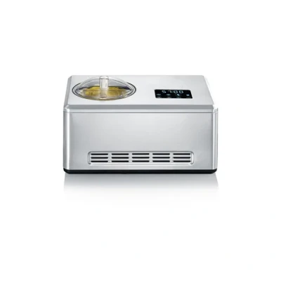 Image de SEVERIN Sorbetière 2 en 1 180 W, électrique et yaourtière avec récipients inclus, Machine à glace livre de recettes, inox, EZ 7406, Argent
