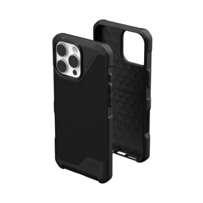 Image de Urban Armor Gear Metropolis LT MS Case Compatible avec Apple iPhone 16 Pro Max Coque (Protection Conforme aux Normes Militaires, Recharge sans Fil (Qi) / magnétique Compatible) Kevlar Noir