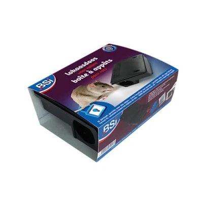 Image de BSI Boîte A Appâts XL Anti Rats À Garnir Et Réutilisable 1 Clé Pour l&#039;Intérieur Extérieur 24x19x9,5cm