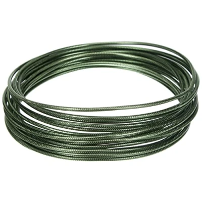 Image de Vaessen Creative Fil Aluminium Strié Rond Vert Foncé 5 m x 2 mm Souple pour Loisirs Créatifs, Perlage et Bijoux