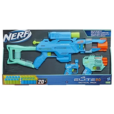 Image de Pack Tactique de 3 Blasters Nerf Elite 2.0, Operator DB 2, Trio TD et Ace SD 1, 20 fléchettes