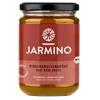 Image de Bone broth soupe (6x 350ml) bouillon d&#039;os de boeuf JARMINO acide hyaluronique, collagène et protéine naturelle bio
