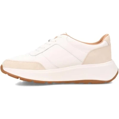 Image de Fitflop Femme F Mode Leather/Suede Flatform Sneakers Basket, Blanc Urbain, 37 EU