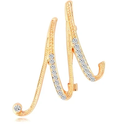 Image de broche initiale, lettre pour femme A Z 26 lettres de conception personnalisée broches mode collier (M)