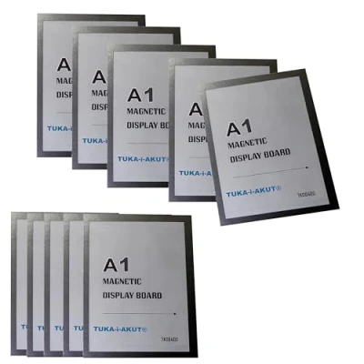 Image de TUKA i AKUT 10x A1 Cadre d&#039;affichage Magnétique, Adhésif pour Signe Enseignes, Pochette d&#039;information Fermeture Porte Affiche, Sachet de 10 Couleur Noir, TKD8400