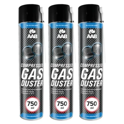 Image de AAB Bombe Air Sec 3x750ml, Bouteille Comprimé, Nettoyage des Ordinateurs, Dépoussiérant en Spray, Enlever la Poussière, sans Odeur Aérosol, Computer Cleaner, Informatique Matériel