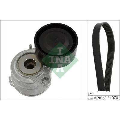 Image de INA 529 0420 10 Jeu de courroies trapézoïdales à nervures Contrôler et changer roue libre alternateur si nécessaire PEUGEOT: 208 I 3/5 portes