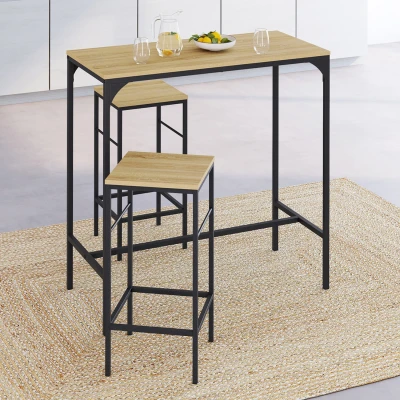 Image de Table mange debout style industriel avec 2 tabourets