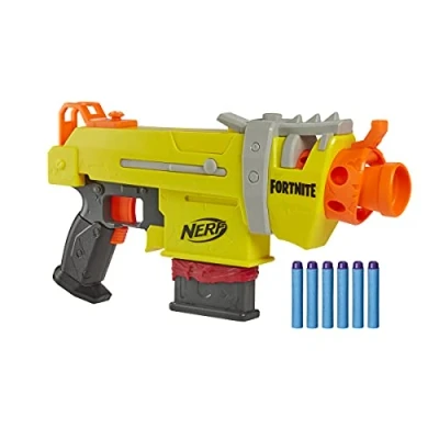 Image de Hasbro Nerf Fortnite SMG L Blaster motorisé Contient 3 cibles Avec chargeur à 6 fléchettes et Elite