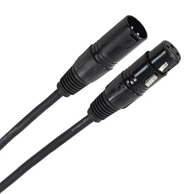 Image de Plugger Câble DMX XLR Femelle 3 broches vers mâle broches. Longueur mètres. Signal symétrique + masse spécial DMX. Contrôle de l&#039;éclairage et les effets scène. Pupitre ou console