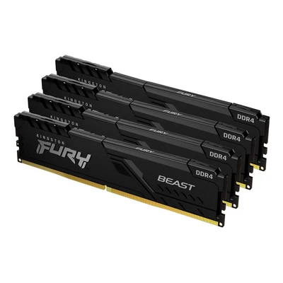 Image de Kingston FURY Beast 64GB (4x16GB) 3200MHz DDR4 CL16 Mémoire Kit pour PC de 4 KF432C16BB1K4/64