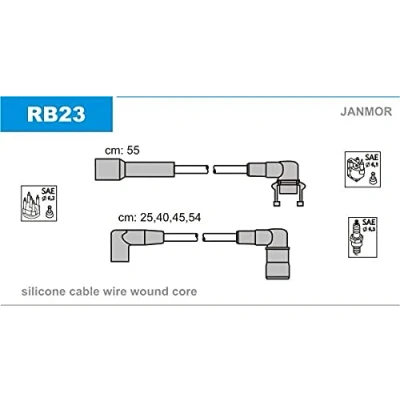 Image de JANMOR RB23 Jeu De Fils d&#039;Allumage RENAULT: 21 Berline, R21 5 portes, Break