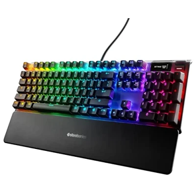 Image de SteelSeries Apex 7 Clavier de gaming mécanique Écran OLED Smart Display Switchs bleu Agencement Américain QWERTY