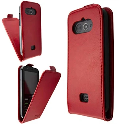 Image de caseroxx Flipcase pour Doro 7010/7011, Étui de téléphone Portable (Flipcase Coloris Rouge)