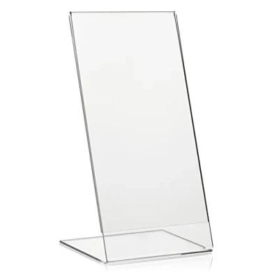 Image de VITAdisplays® Présentoir, support publicitaire DIN long DL, présentoir de table en L Transparent PLEXIGLAS® original